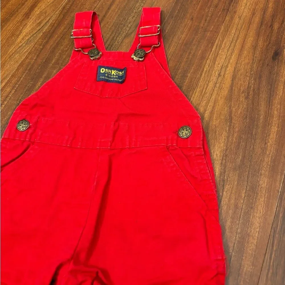 Osh Kosh B’Gosh vintage red overall shorts